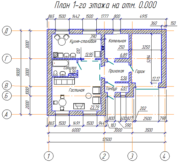 Рисунок 10.2 – Пример плана этажа