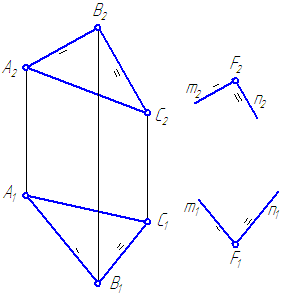 Рисунок 3.17 – Построение плоскости, параллельной заданной
