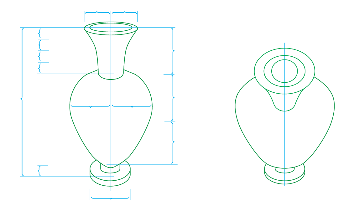 Рисунок 8.16 - Пропорции. Рисунок вазы