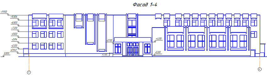 Рисунок 10.19 — Пример оформления главного фасада школы