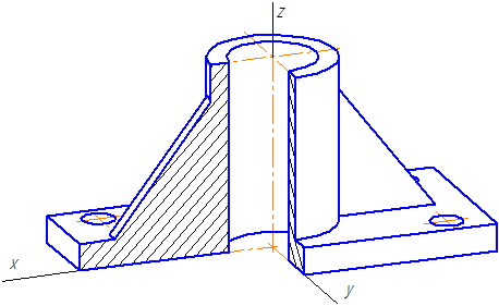 Рисунок 4.6 – Изображение детали в прямоугольной диметрической проекции